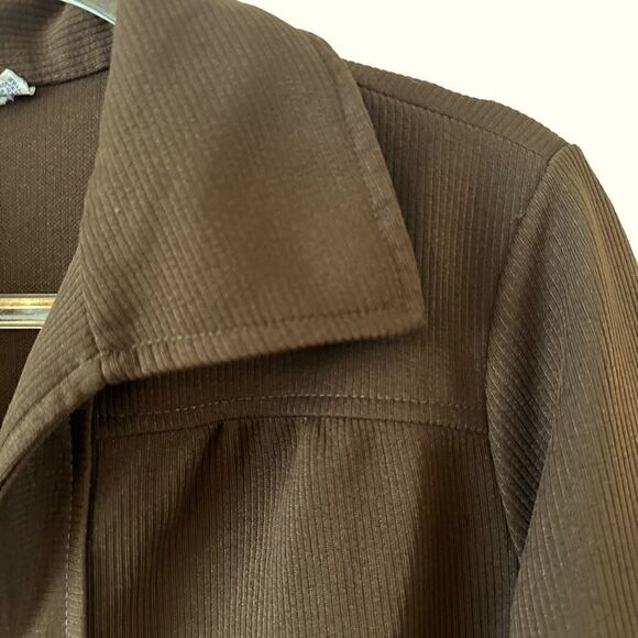 Vintage unisex 70s Pykettes shirt jacket / cardigan style top w/collar & zipper - Picture 7 of 14